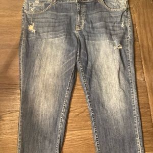 Flying Monkey crop distressed jeans
